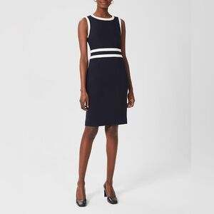 Hobbs London Candice  Shift Navy White  Dress Size US 14